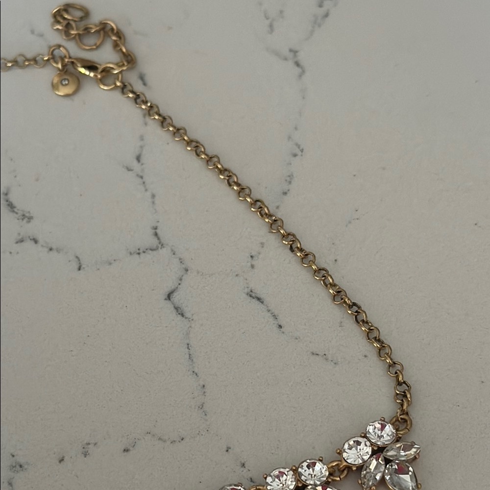 J. Crew Women's Fashion Jewelry Gold Crystal Necklace OS EUC - Picture 7 of 11